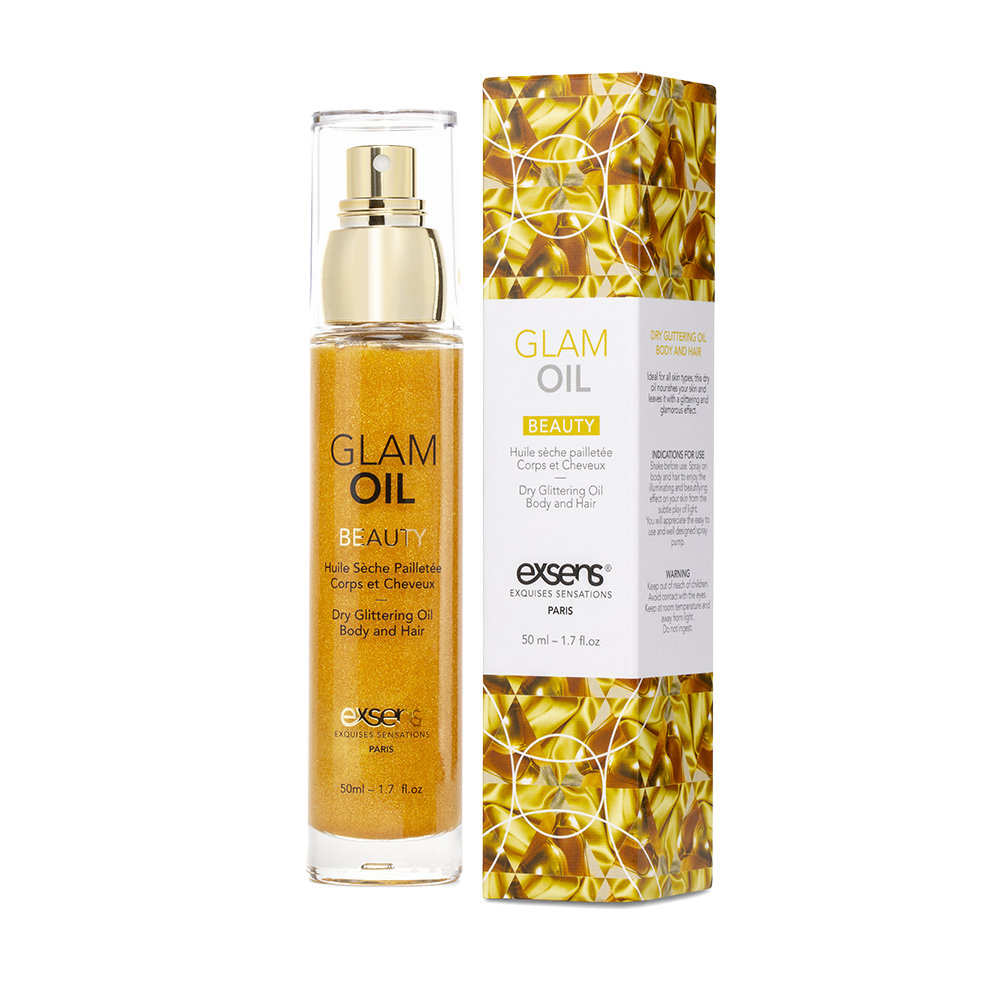 Распродажа!!! Масло для тела с блеском EXSENS Glam Oil 50мл, с маслом миндаля (срок 03.2025)