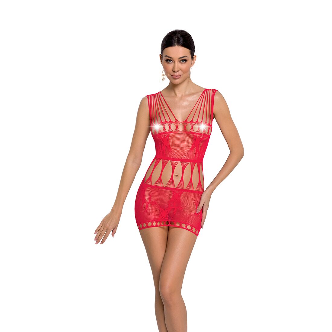 Бодистокинг мини-платье с бабочками Passion BS090 One Size red в DIDO
