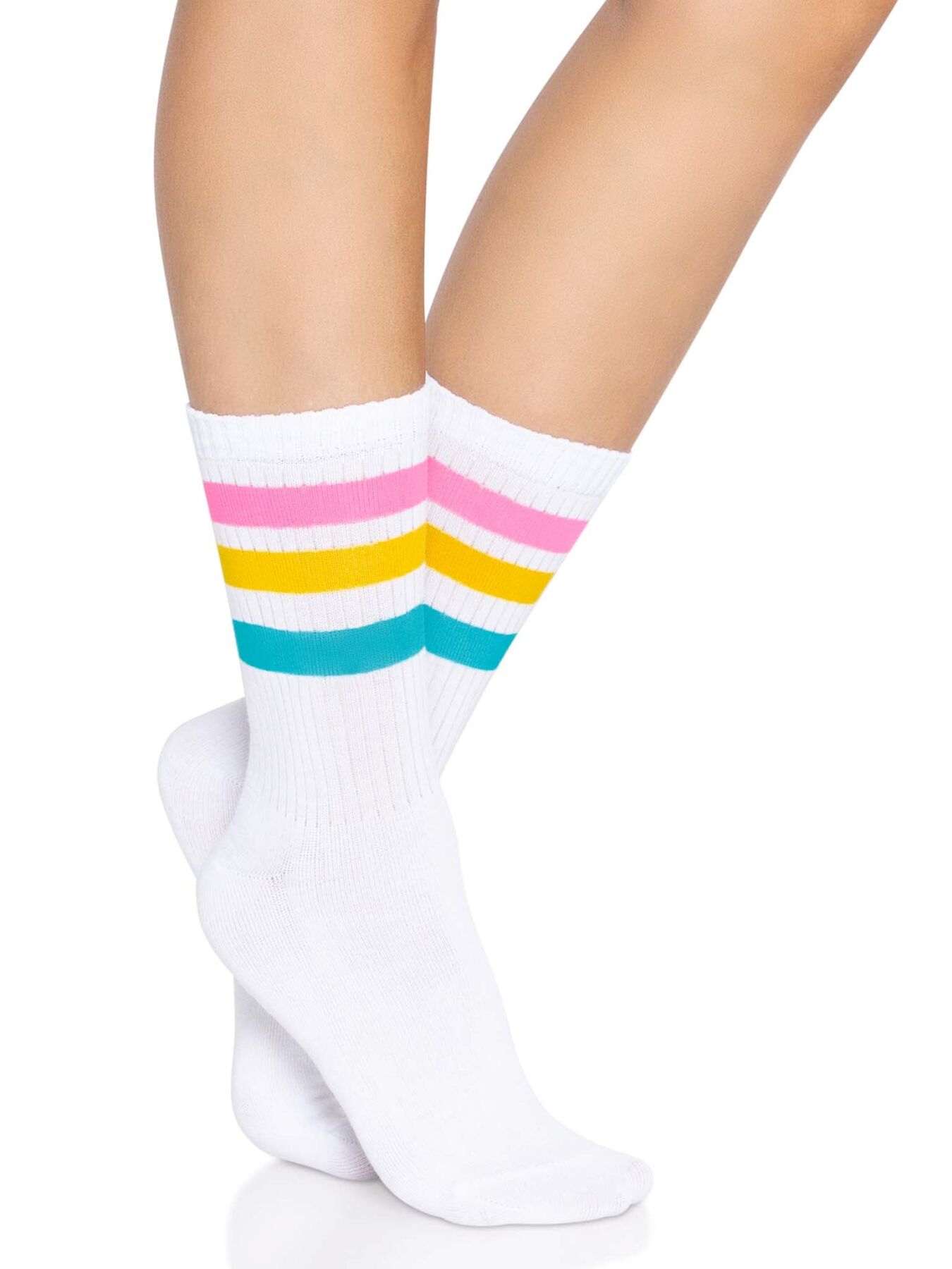 Шкарпетки жіночі в смужку Leg Avenue Pride crew socks Pansexual, 37-43 розмір в DIDO