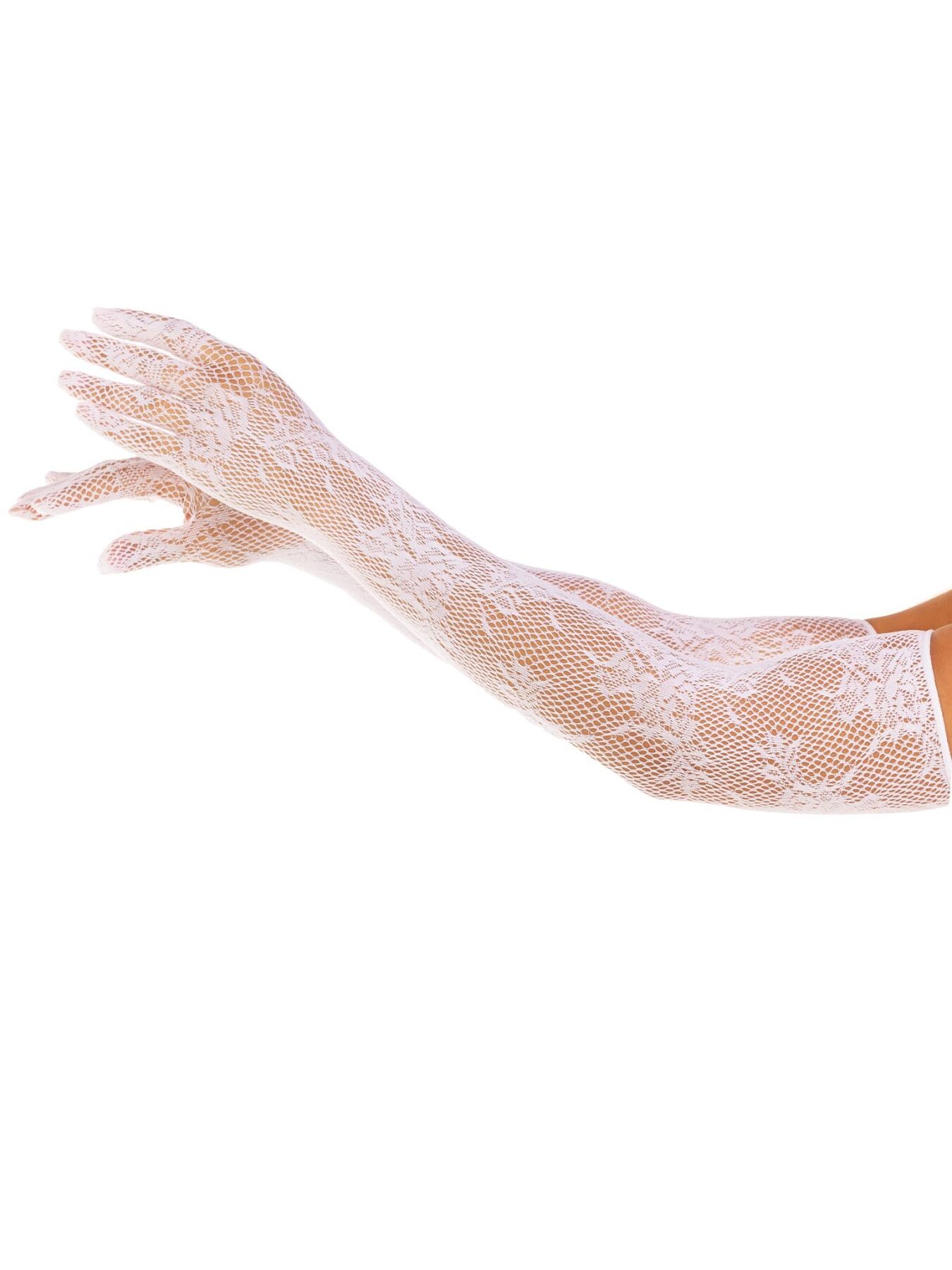Мітенки Leg Avenue Lace Opera Length Gloves White в DIDO