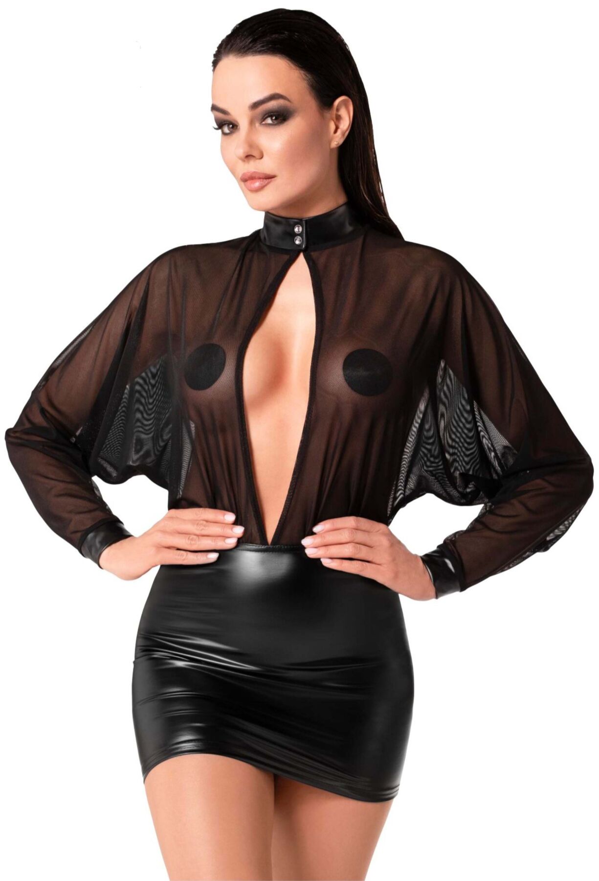 Сукня Noir Handmade F348 Powerwetlook and tulle dress - M в DIDO
