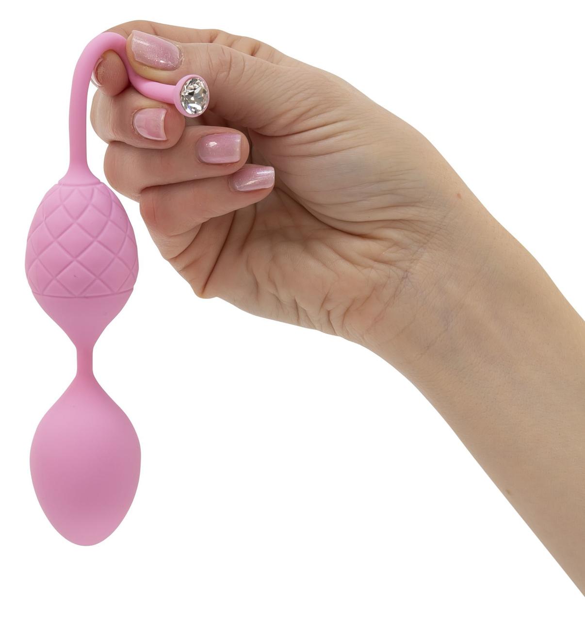 Розкішні вагінальні кульки PILLOW TALK - Frisky Pink з кристалом, діаметр 3,2см, вага 49-75гр в DIDO