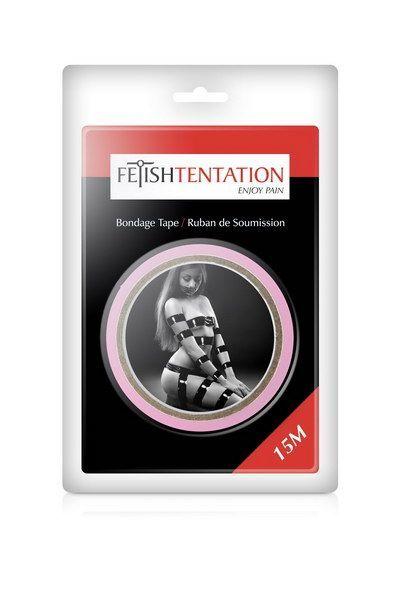 Скотч для бондажа Fetish Tentation Rose (15 м), не липнет к коже и волоскам, только сам к себе в DIDO