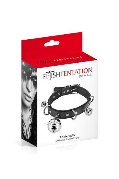Ошейник c бубенцами Fetish Tentation Choker Bells, экокожа в DIDO