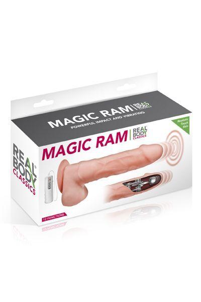 Фалоімітатор-пульсатор з вібрацією Real Body - Magic Ram, діаметр 4см, рух вперед-назад в DIDO