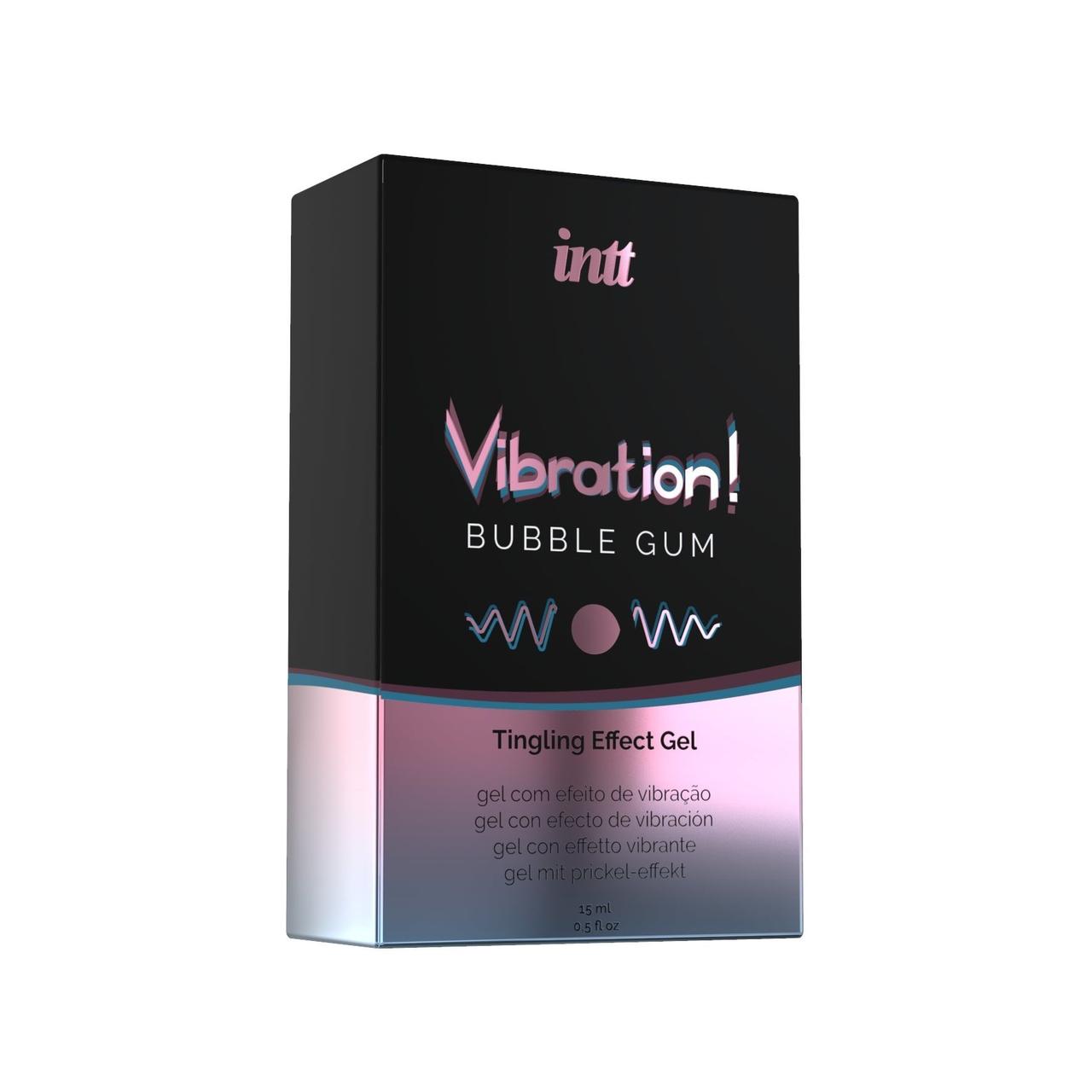 Рідкий вібратор Intt Vibration Bubble Gum (15 мл), густий гель, дуже смачний, діє до 30 хвилин у DIDO