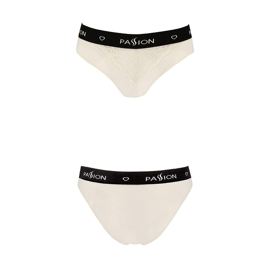 Трусики с широкой резинкой и кружевом Passion PS001 PANTIES M, ecru в DIDO