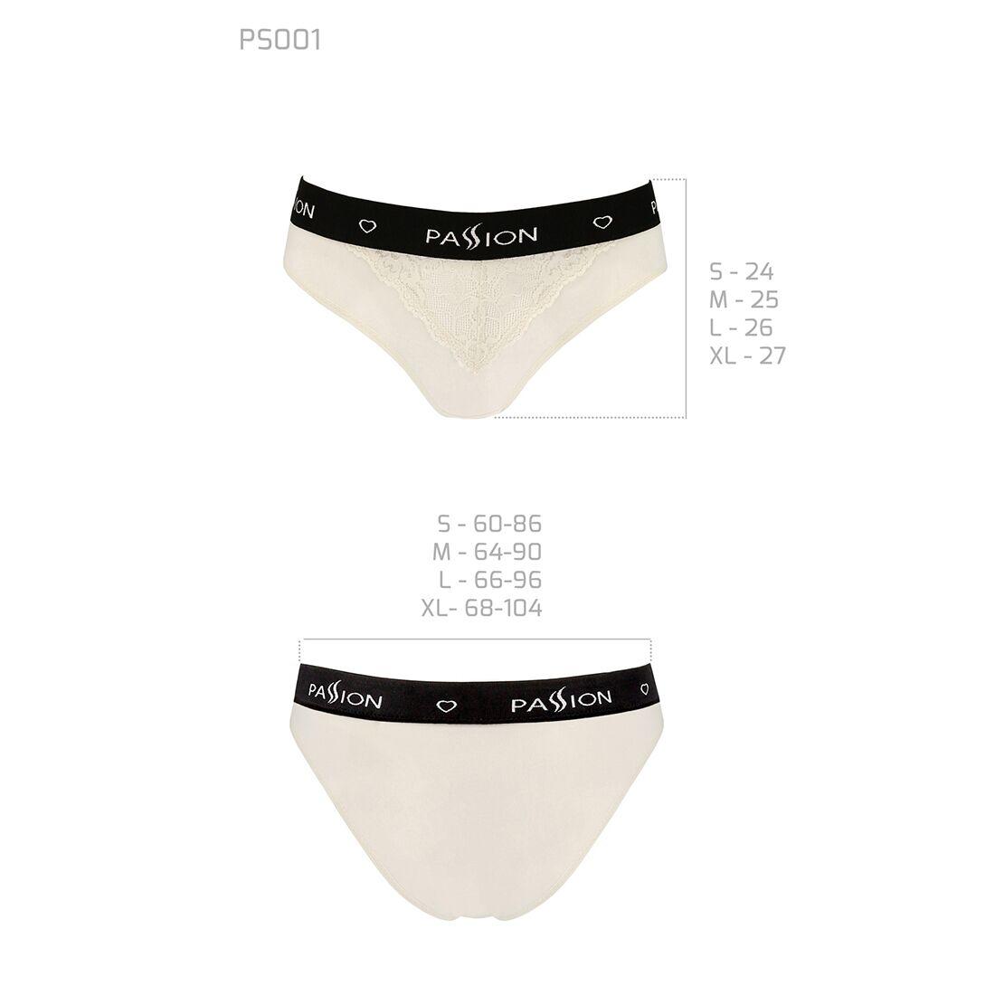 Трусики с широкой резинкой и кружевом Passion PS001 PANTIES S, ecru в DIDO