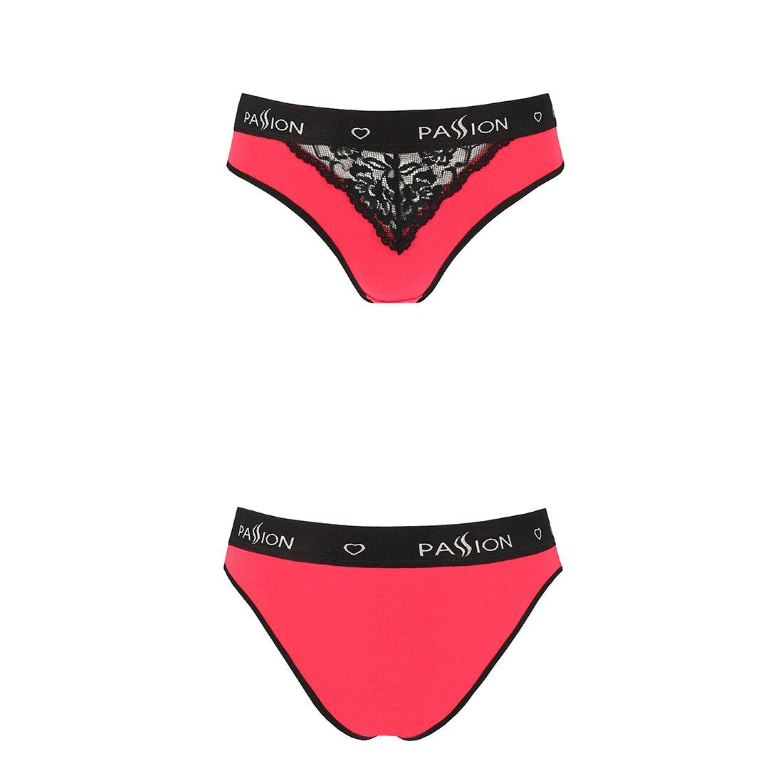 Трусики с широкой резинкой и кружевом Passion PS001 PANTIES S, red-black в DIDO