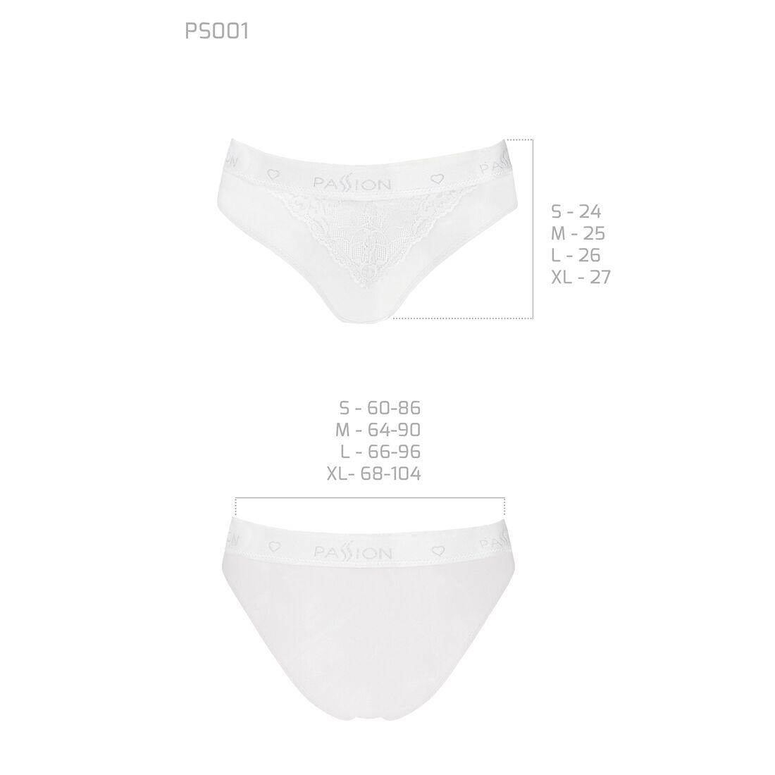 Трусики с широкой резинкой и кружевом Passion PS001 PANTIES XL, white в DIDO