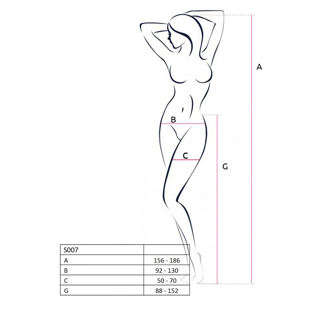 Эротические колготки-бодистокинг Passion S009 red, имитация чулок и пояса в DIDO
