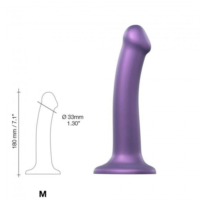 Насадка для страпону Strap-On-Me Mono Density Dildo Violet M, діам. 3,3см, одношаровий силікон, гнучкий в DIDO