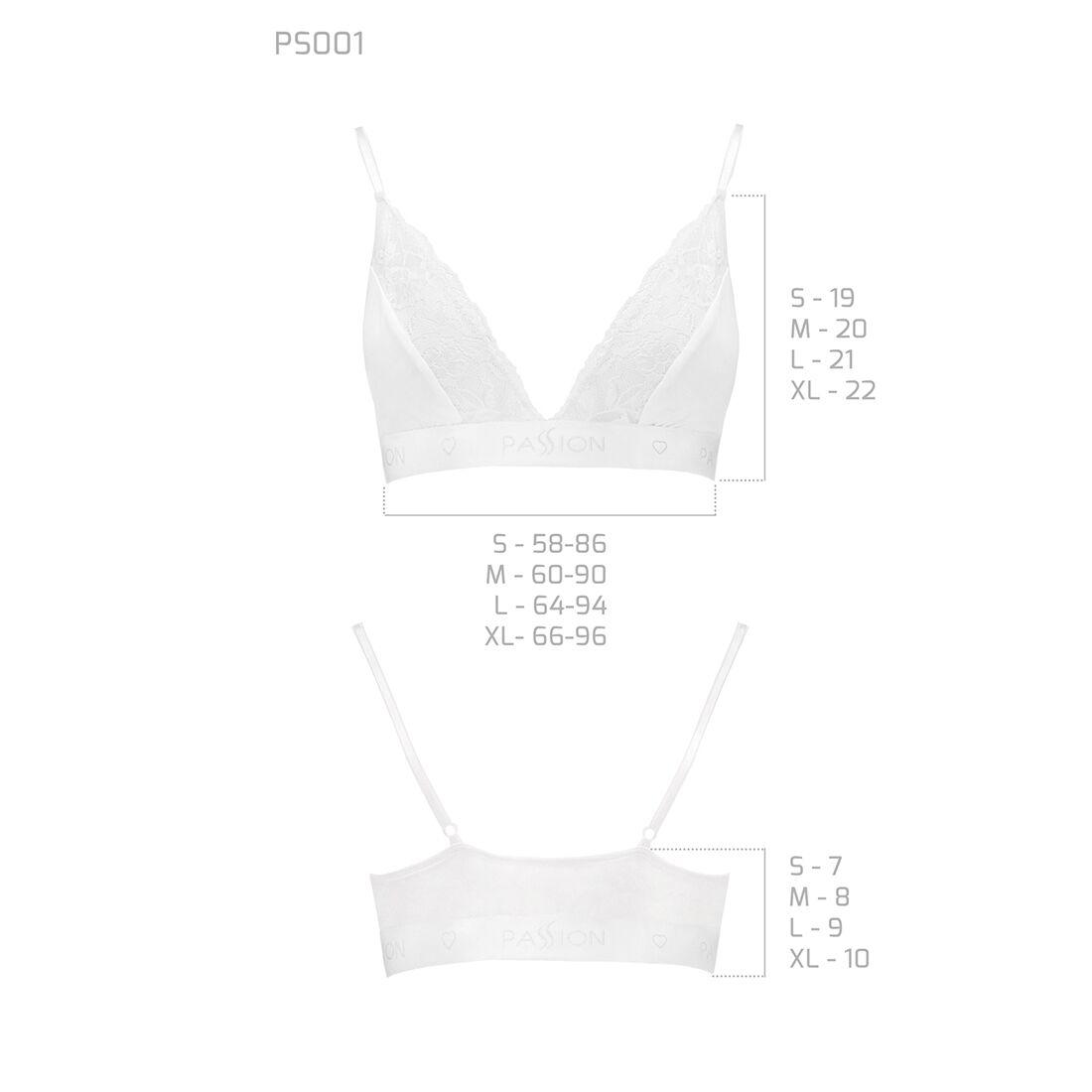 Еластичний топ із мереживом Passion PS001 TOP M, white в DIDO