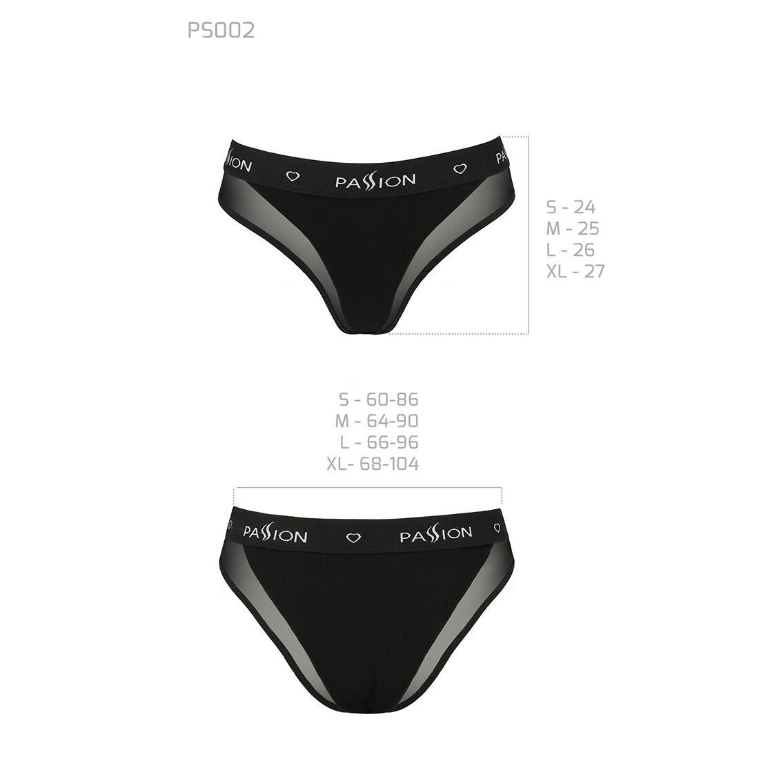 Трусики з прозорою вставкою Passion PS002 PANTIES S, black в DIDO
