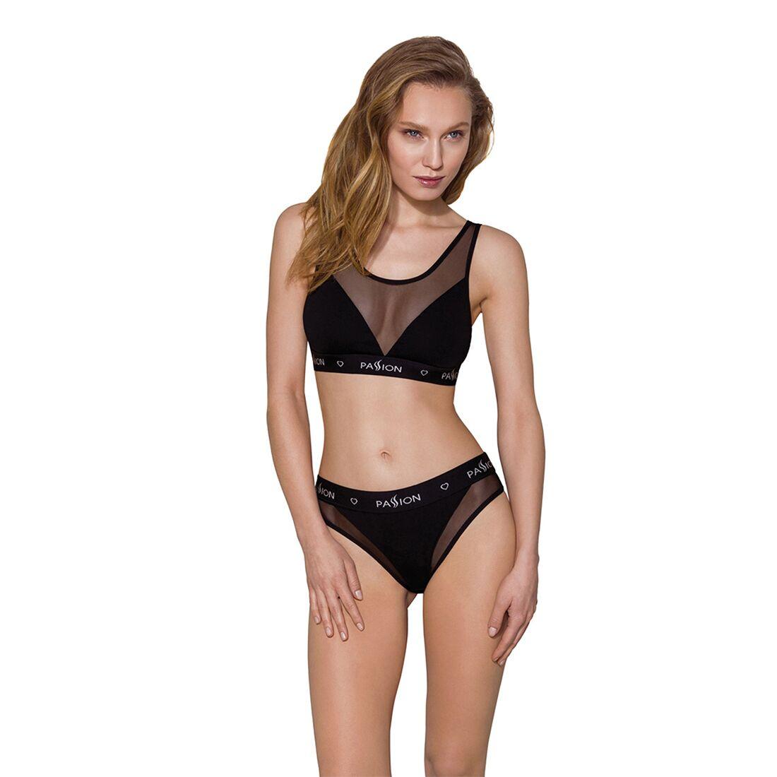 Трусики з прозорою вставкою Passion PS002 PANTIES XL, black в DIDO