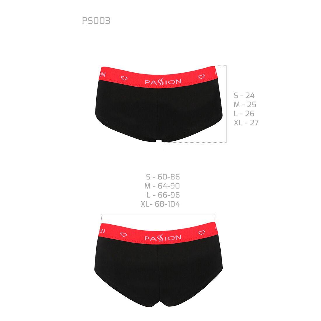 Трусики-шортики Passion PS003 PANTIES XL, black в DIDO
