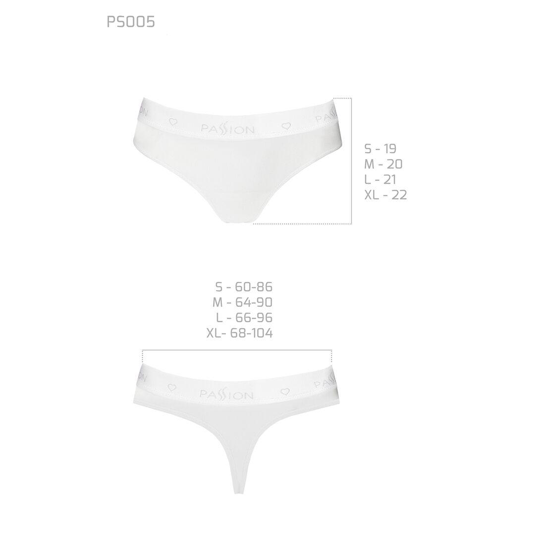 Трусики-бразилиана из хлопка Passion PS005 PANTIES L, white в DIDO