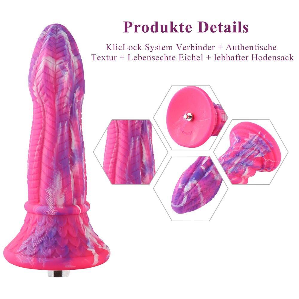 Фалоімітатор для секс-машин Hismith 10.3″ Silicone Monster Dildo Series, KlicLok та присоска в DIDO