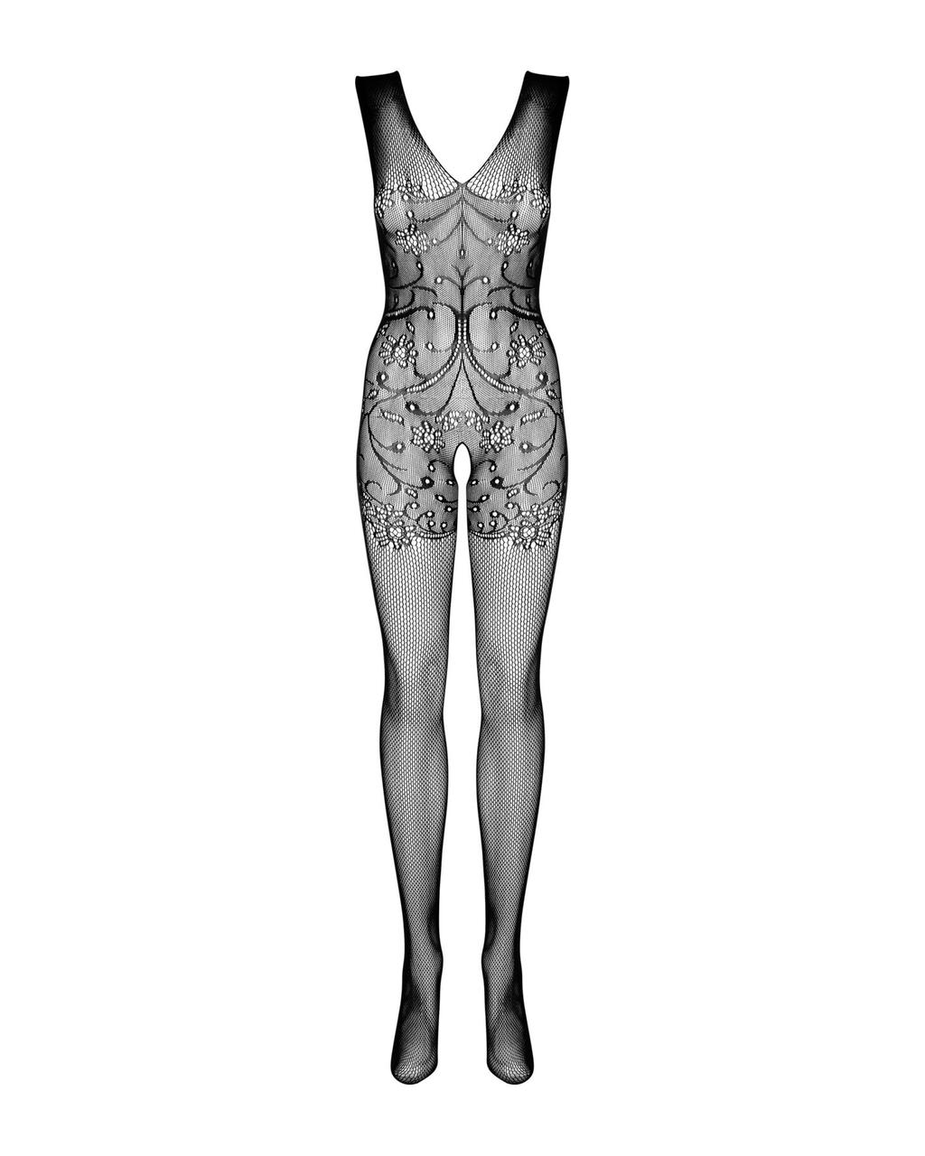 (SALE) Бодистокинг Obsessive Bodystocking F234 S/M/L, абстрактный рисунок, глубокое декольте в DIDO