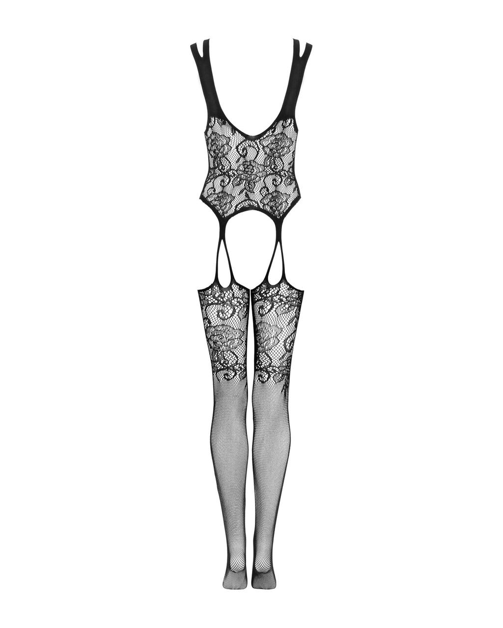 Бодистокинг Obsessive Bodystocking F237 S/M/L, растительное плетение, имитация чулок в DIDO