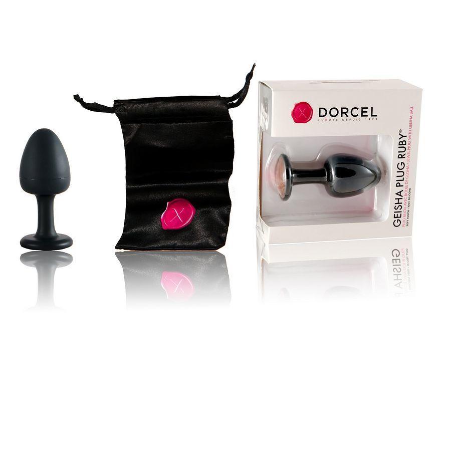 Анальний корок Dorcel Geisha Plug Ruby M з кулькою всередині, створює вібрації, макс. діаметр 3,2см у DIDO