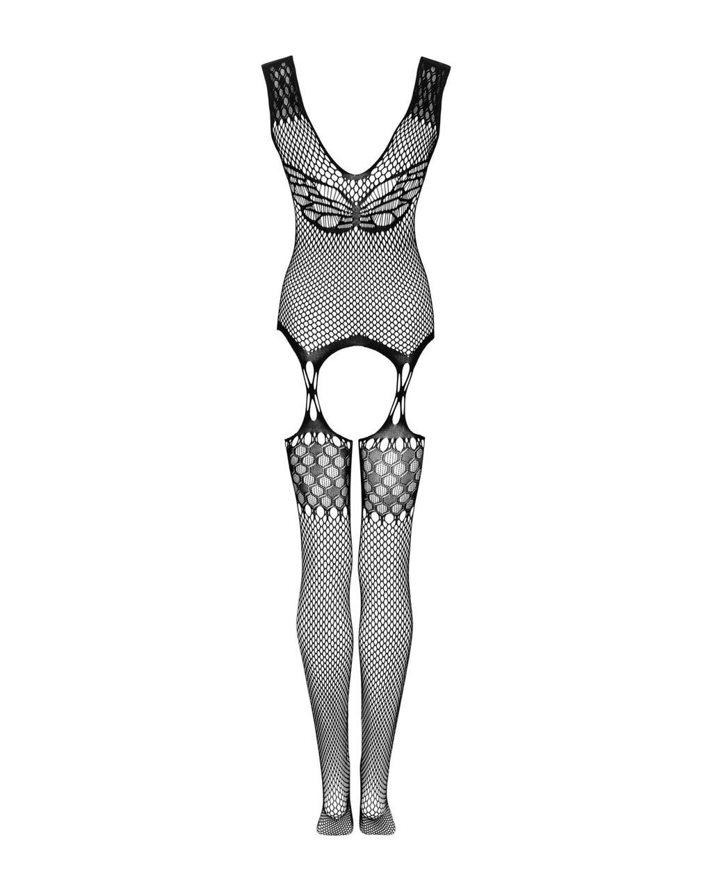 Бодистокинг Obsessive Bodystocking G323 XL/XXL black, рисунок пчелы и бабочки в DIDO