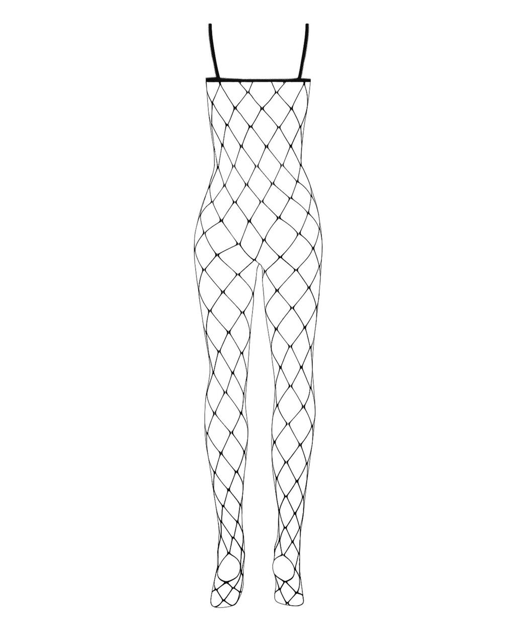 Бодистокинг с крупной ячейкой и открытой грудью Obsessive Bodystocking N102 S/M/L, черный в DIDO