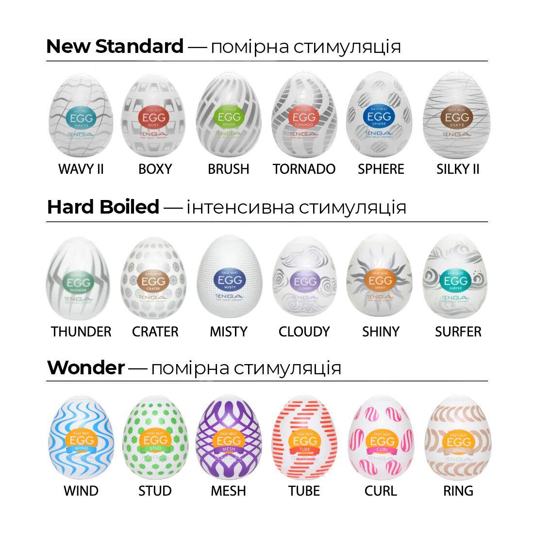 Набор мастурбаторов-яиц Tenga Egg New Standard Pack (6 яиц) в DIDO