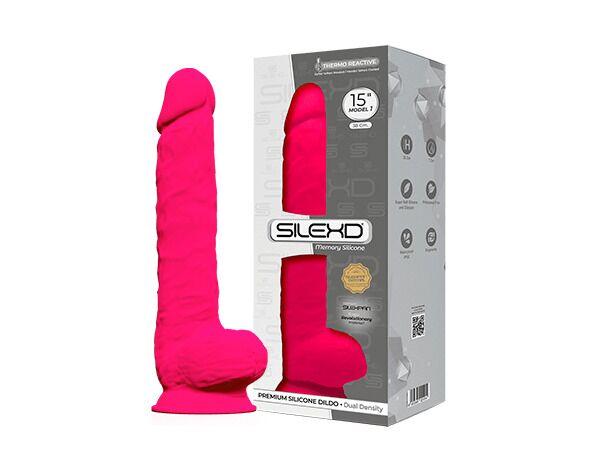 Фалоімітатор SilexD Kingston Pink (MODEL 15in), двошаровий, силікон+Silexpan, діаметр 7 см в DIDO