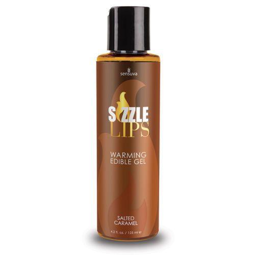 Зігріваючий масажний гель Sensuva Sizzle Lips Salted Caramel (125 мл), без цукру, їстівний