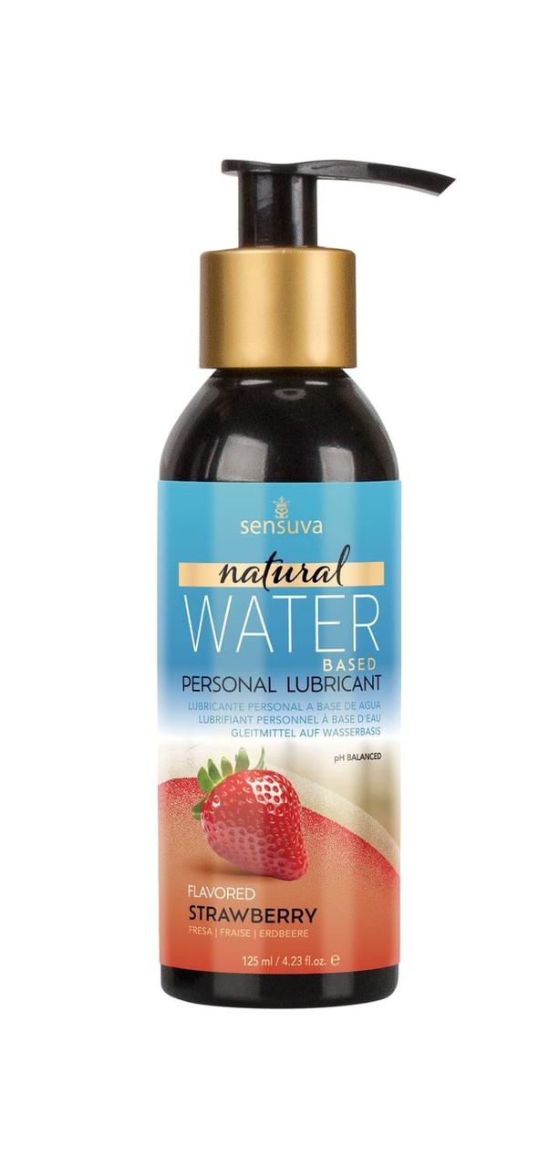 Мастило на водній основі Sensuva Natural Water-Based Strawberry (125мл) без гліцерину та парабенів у DIDO