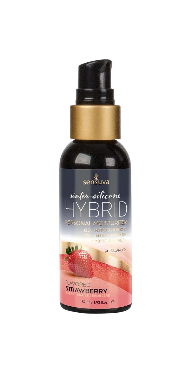 Мастило водно-силіконове Sensuva Hybrid Strawberry (57 мл) без цукру, можна для оральних ласк у DIDO