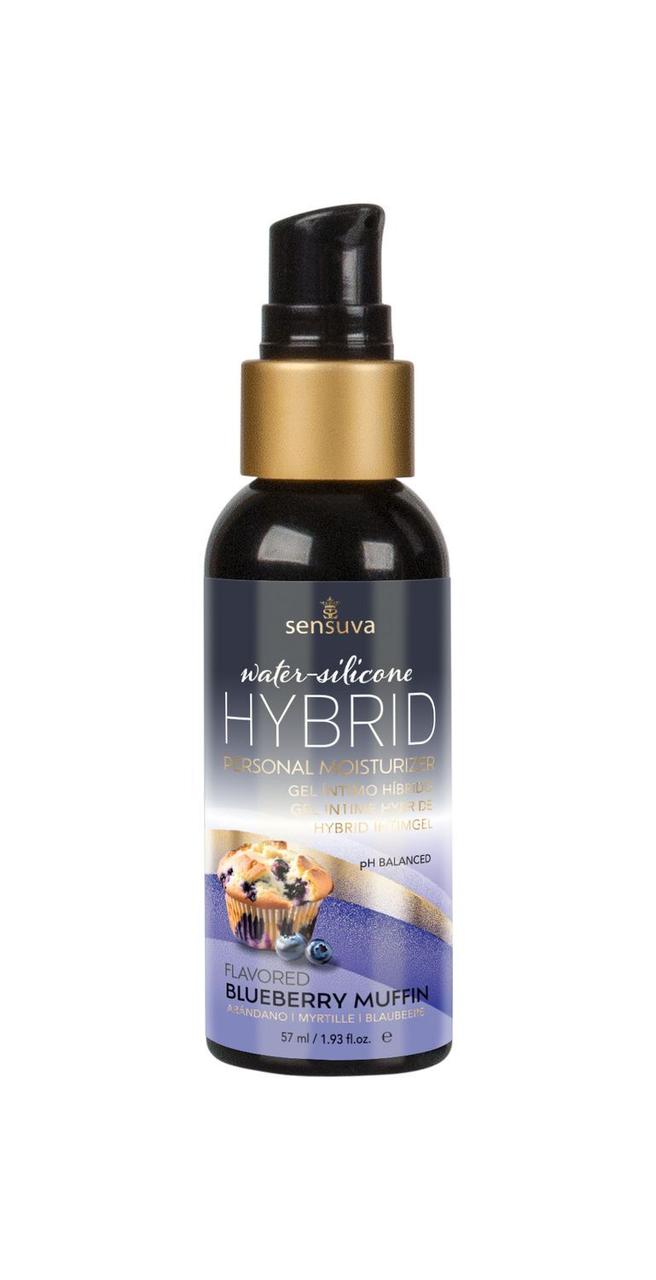 Смазка водно-силиконовая Sensuva Hybrid Blueberry Muffin 57 мл без сахара, можно для оральных ласк в DIDO