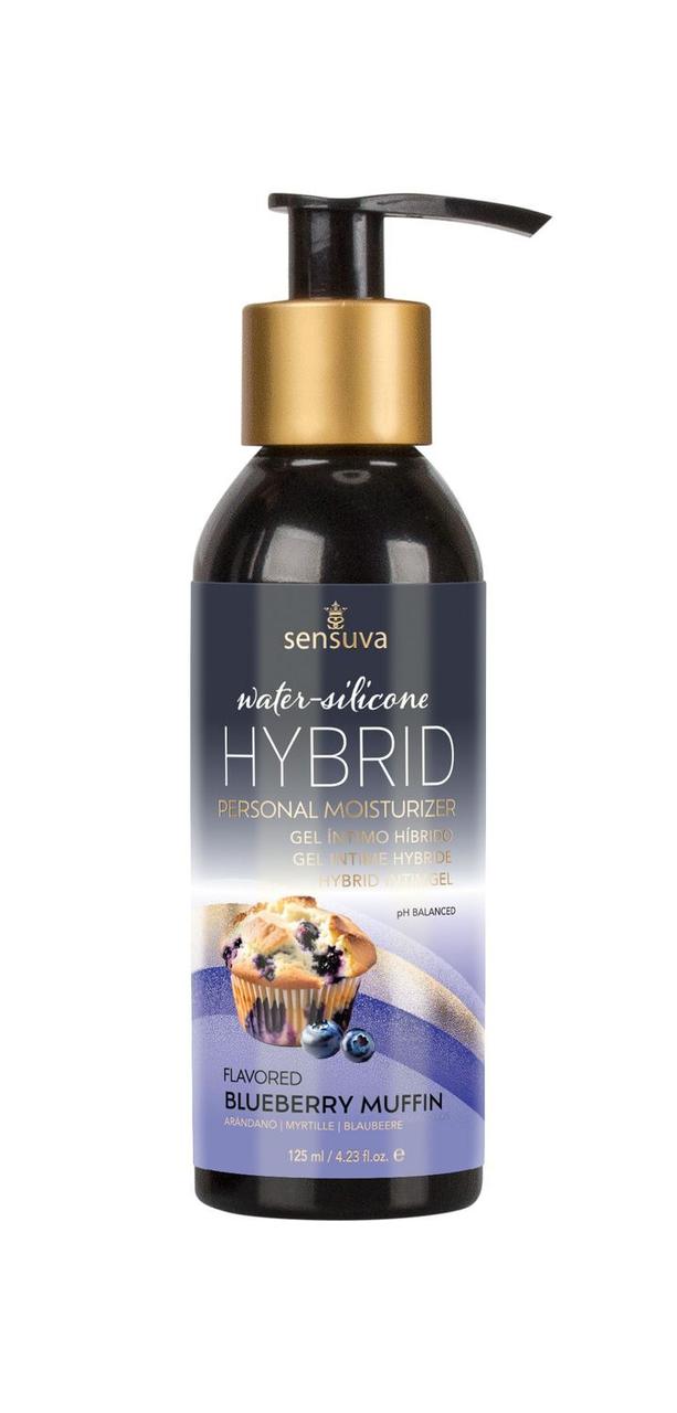 Мастило водно-силіконове Sensuva Hybrid Blueberry Muffin 125мл без цукру, можна для оральних ласк у DIDO