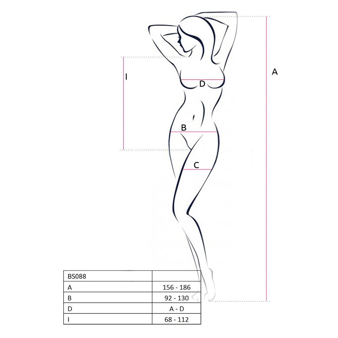 Бодістокінг з декольте Passion BS088 white, імітація корсетного шнурування в DIDO