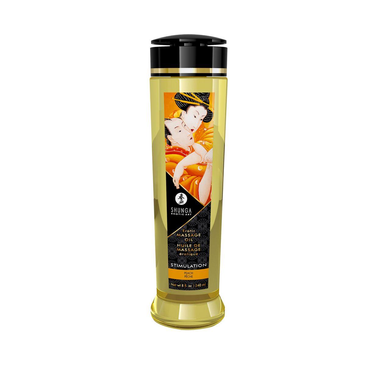 Масажна олія Shunga Stimulation - Peach (240 мл) натуральна зволожуюча в DIDO
