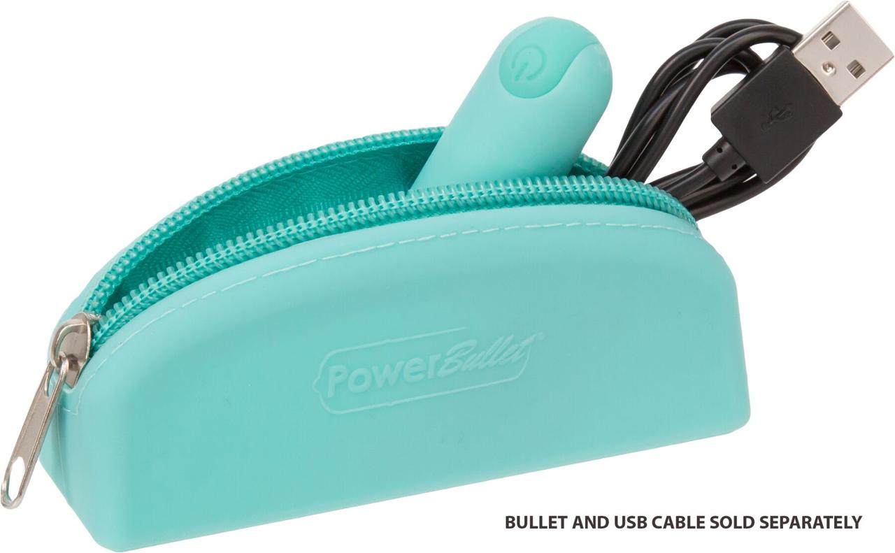 Сумка для зберігання секс-іграшок PowerBullet - Silicone Storage Zippered Bag Teal в DIDO