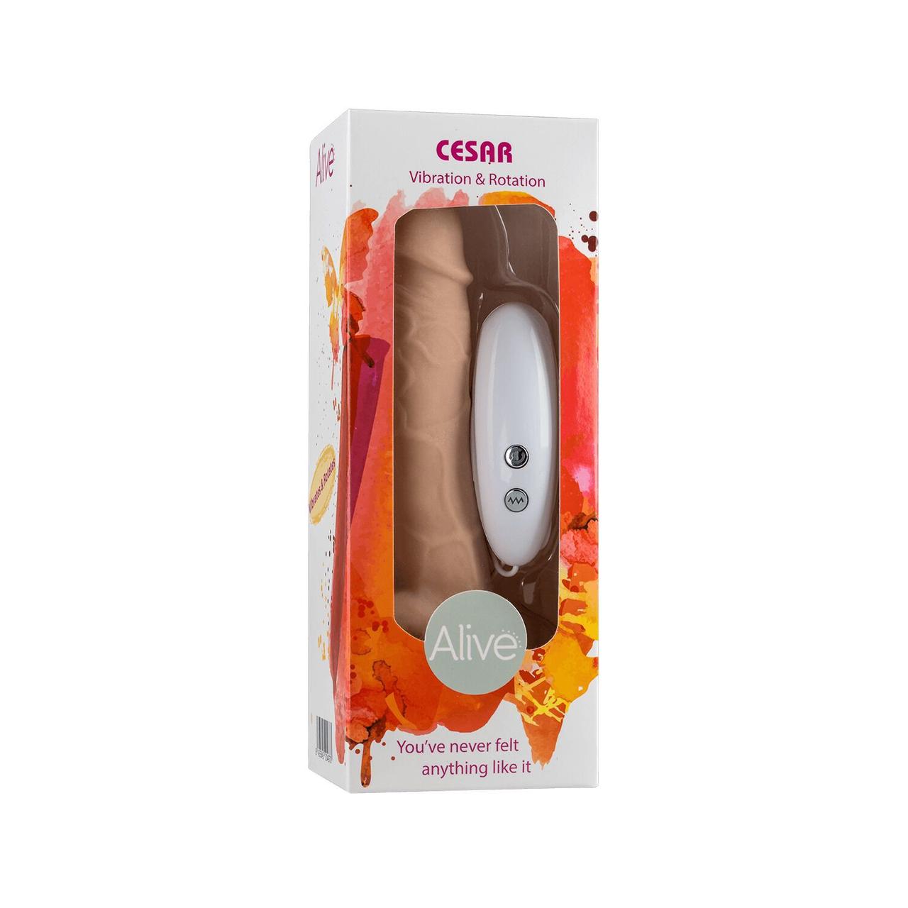 Фаллоимитатор с вибрацией и ротацией Alive Cesar Vibro Plus FutureSkyn, диаметр 3,5см, реалистичный в DIDO