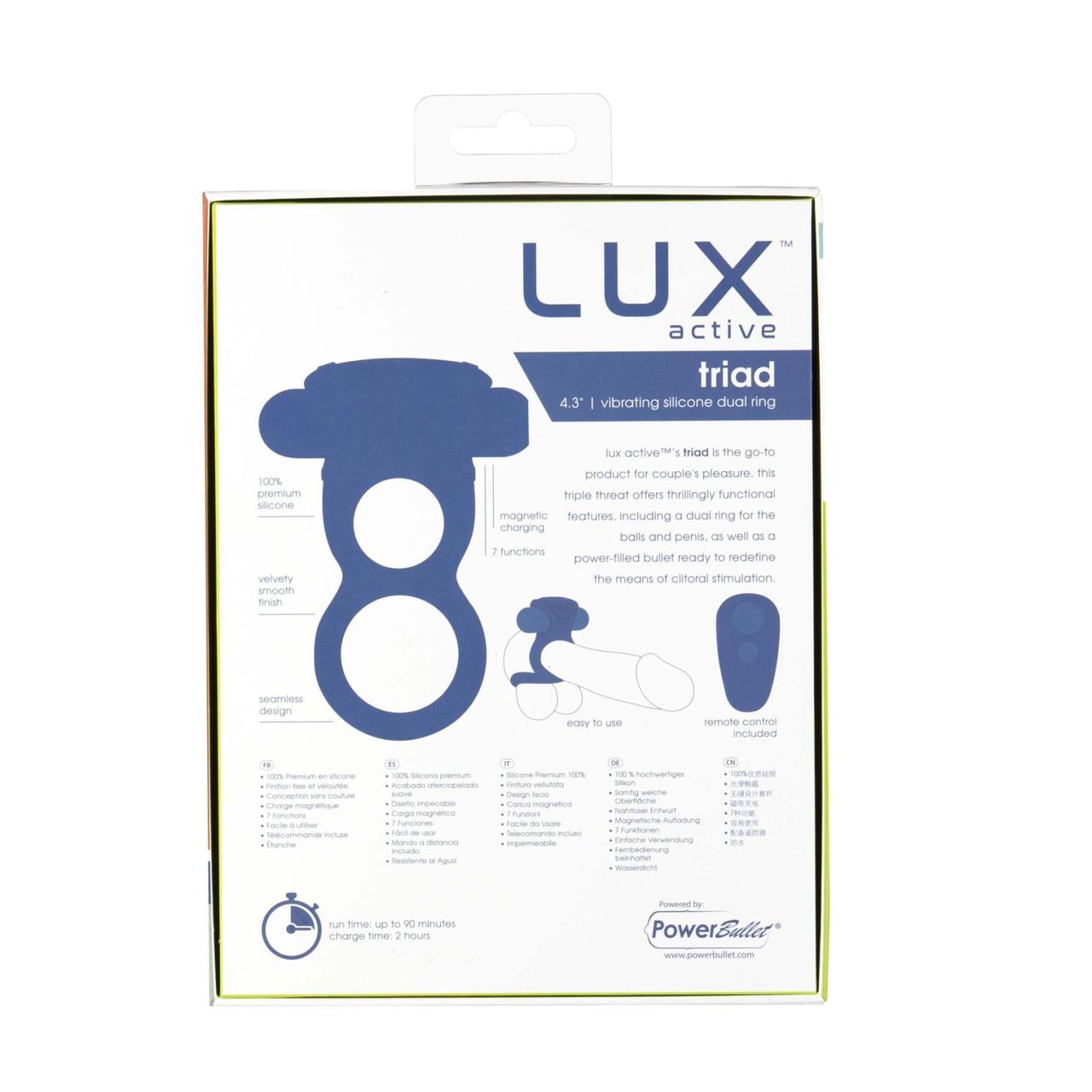 Подвійне ерекційне кільце з вібрацією Lux Active -Triad - Vibrating Dual Cock Ring, пульт дистанційного керування в DIDO