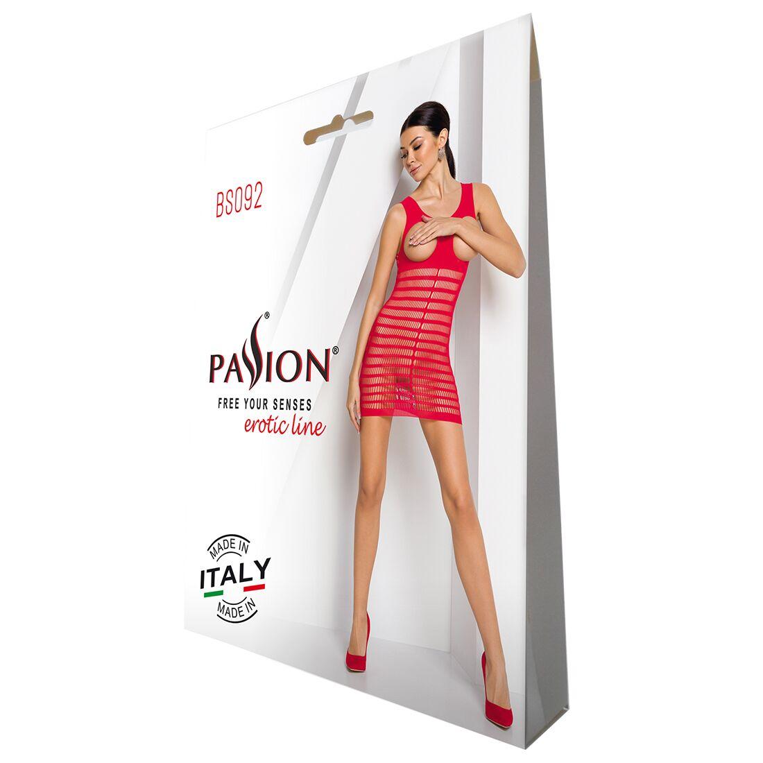 Бодистокинг-платье с открытой грудью Passion BS092 red в DIDO