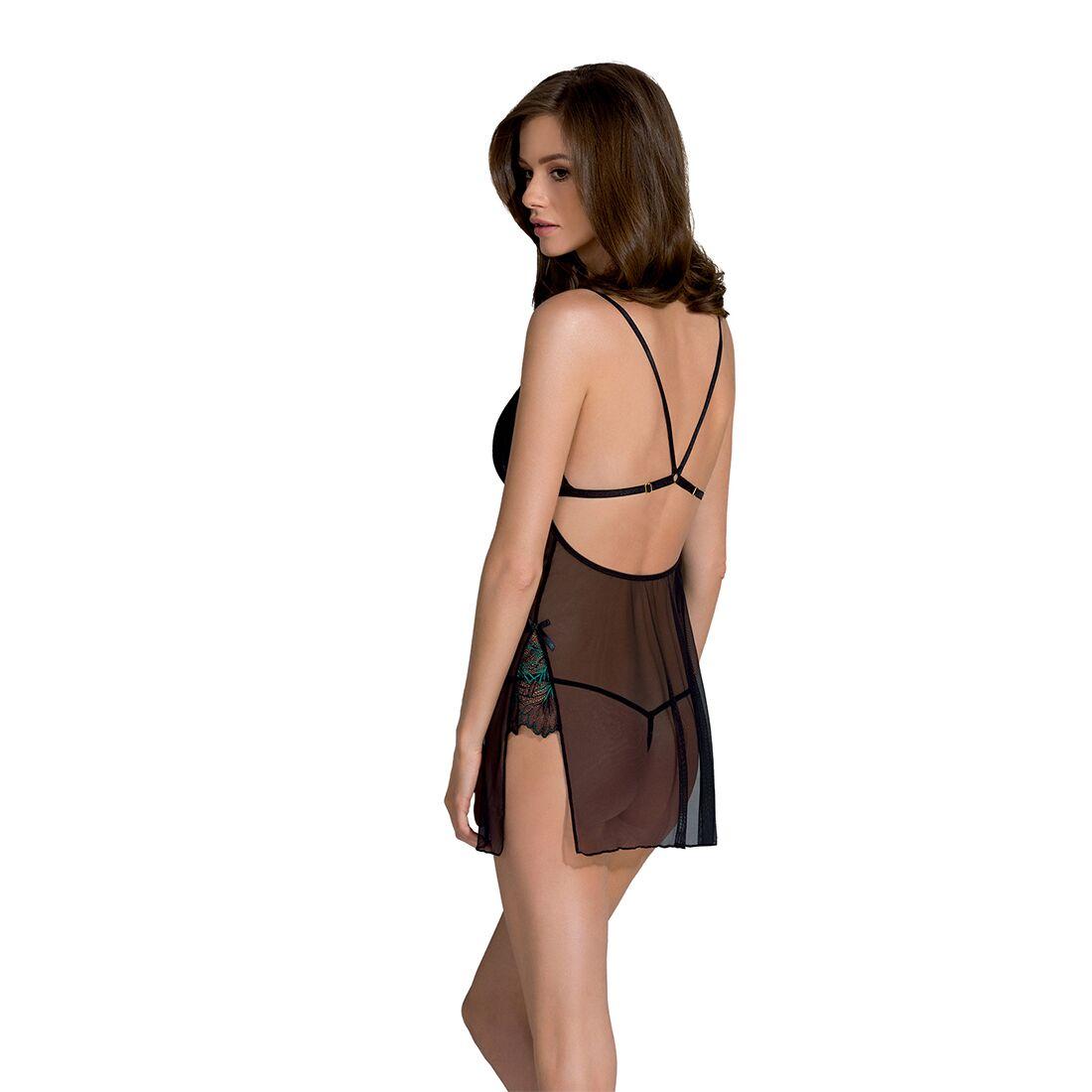 Рубашка Passion DELIENA CHEMISE S/M black, стрінги із заниженою талією у DIDO