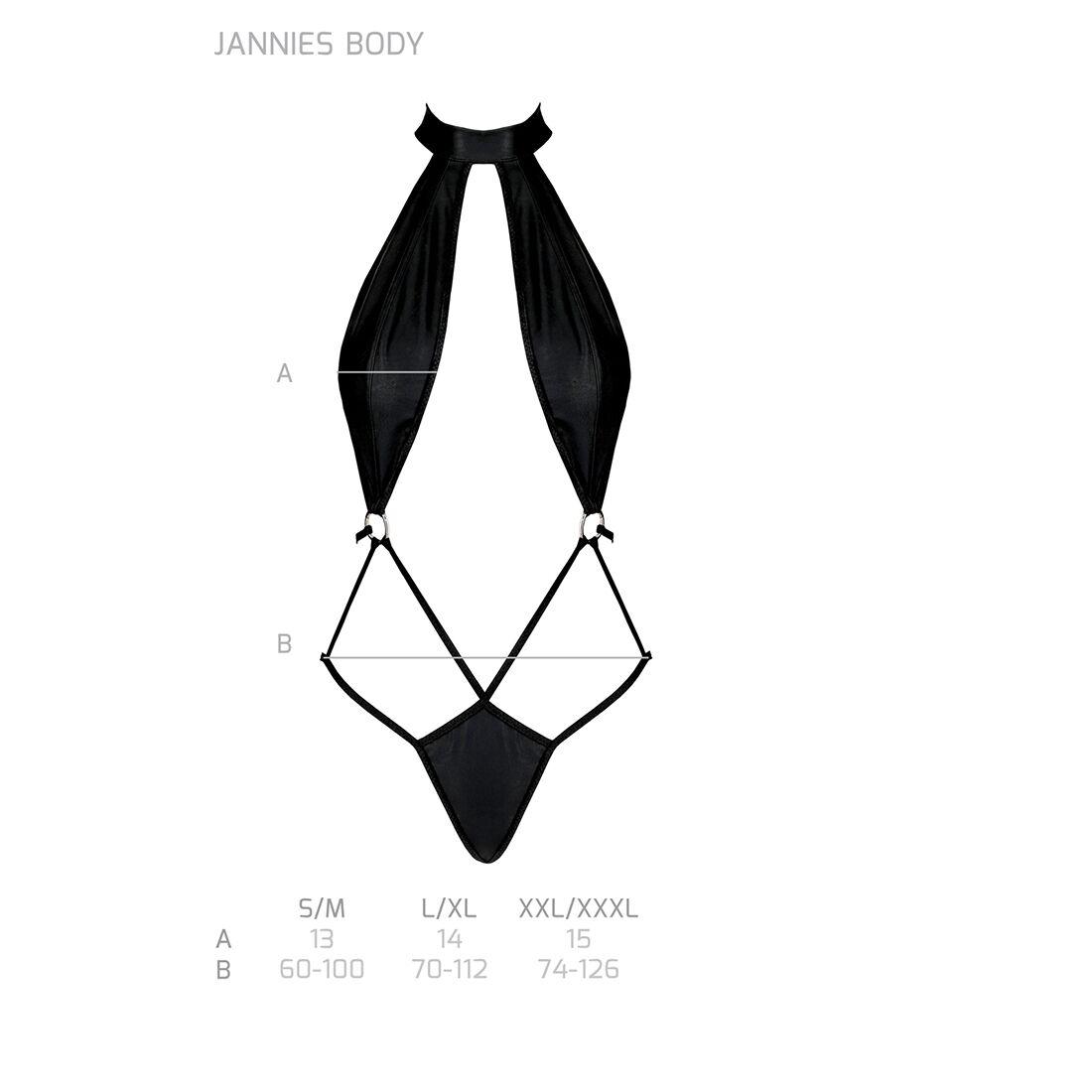 Боді-халтер з екошкіри Passion JANNIES BODY L/XL black в DIDO