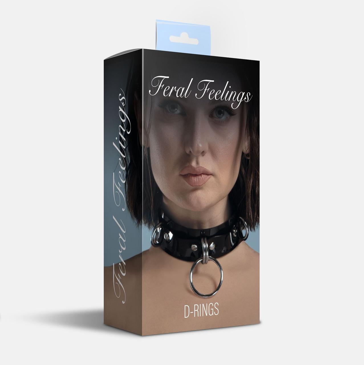 Ошейник для фиксации Feral Feelings - D-Rings Black в DIDO
