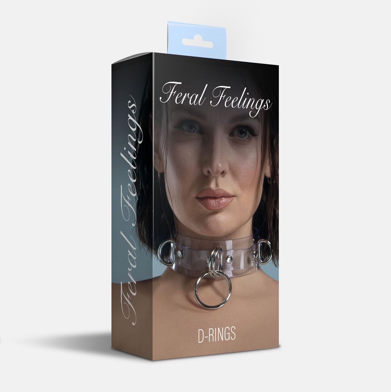 Ошейник для фиксации Feral Feelings - D-Rings Trasparent в DIDO