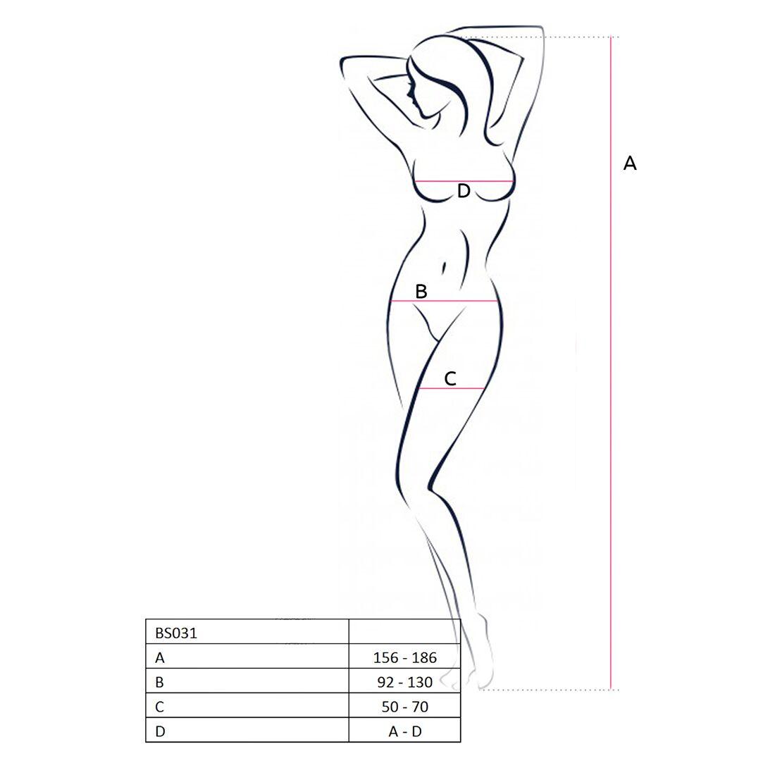 Бодістокінг Passion BS031 white, комбінезон з відкритими грудьми в DIDO
