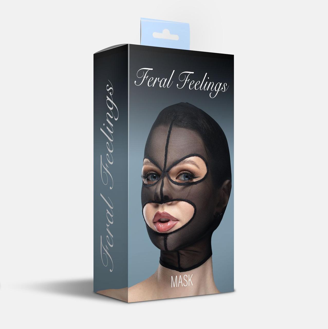 Маска сетка с открытым ртом и глазами Feral Feelings - Mask Black в DIDO
