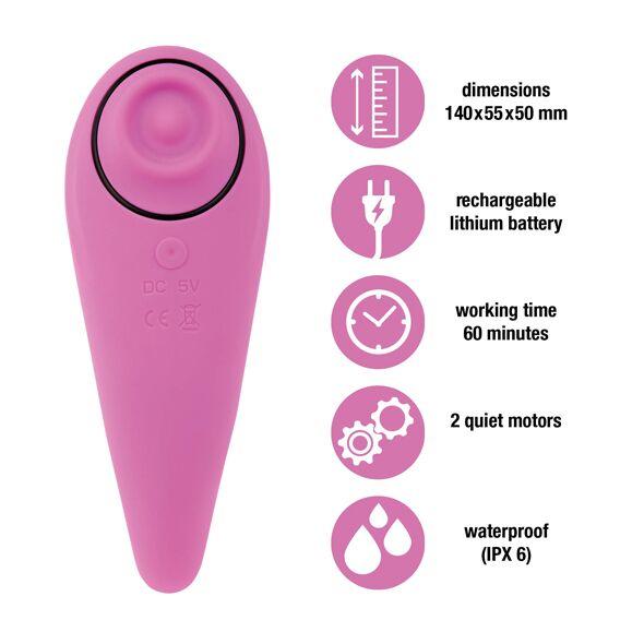 Пульсатор для клитора плюс вибратор FeelzToys - FemmeGasm Tapping & Tickling Vibrator Pink в DIDO