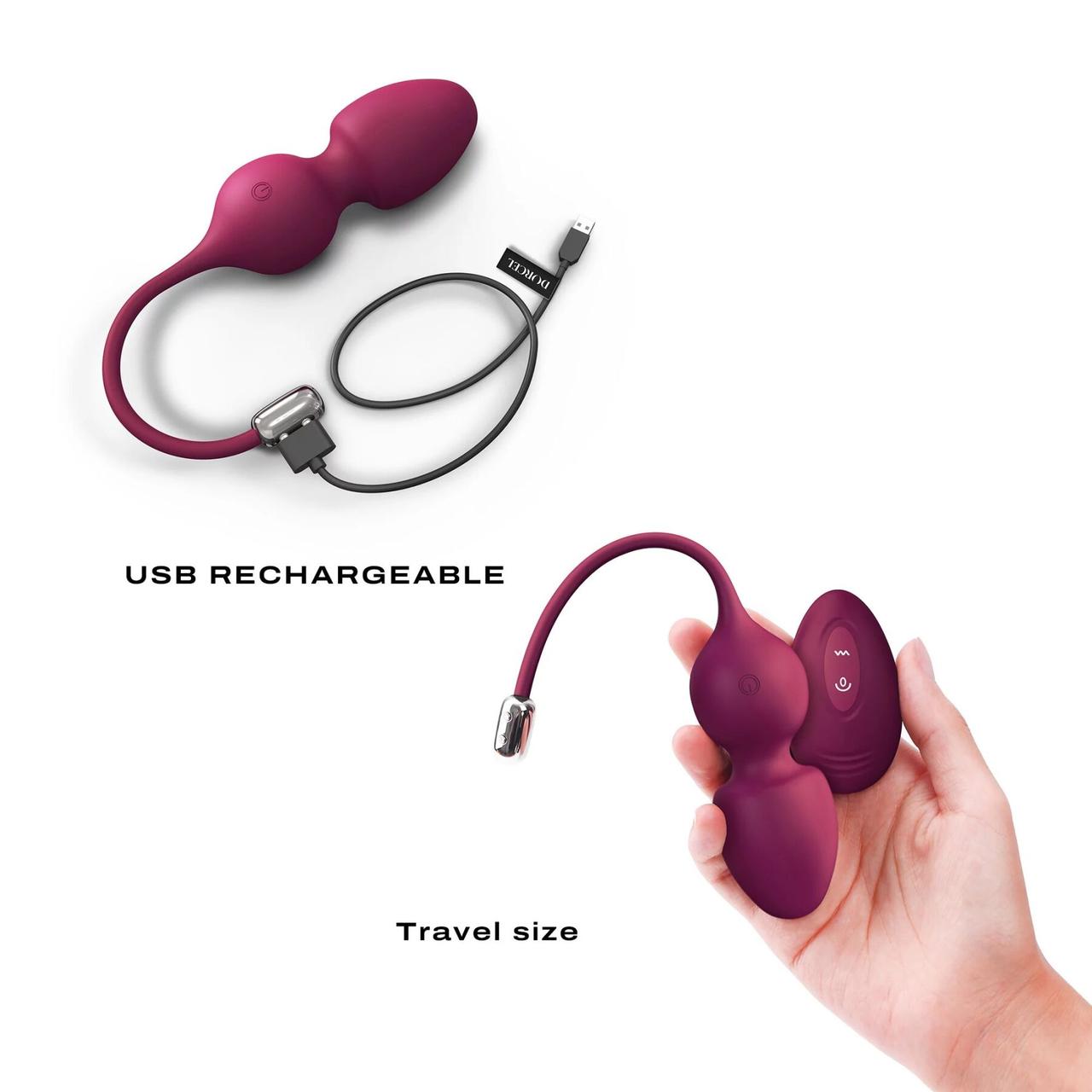 Вагинальные шарики Dorcel LOVE BALLS PLUM, вибрации и движения внутреннего шарика, пульт ДУ в DIDO