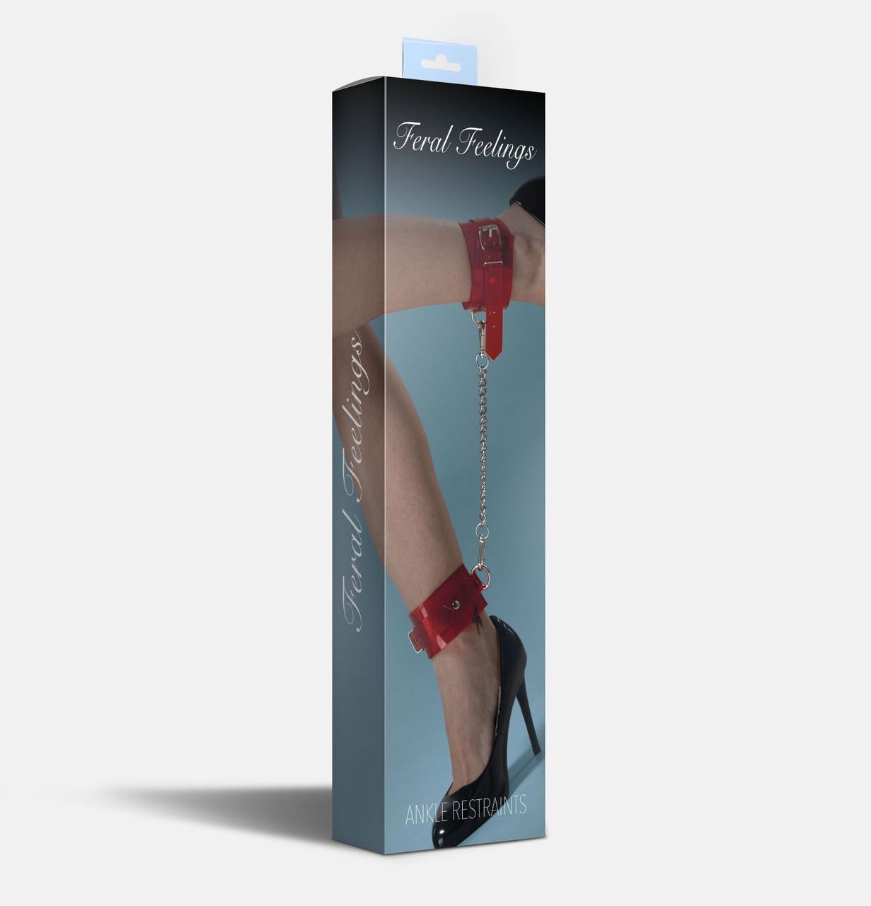 Поножи Feral Feelings - Ankle Restraints Red Trasparent в DIDO