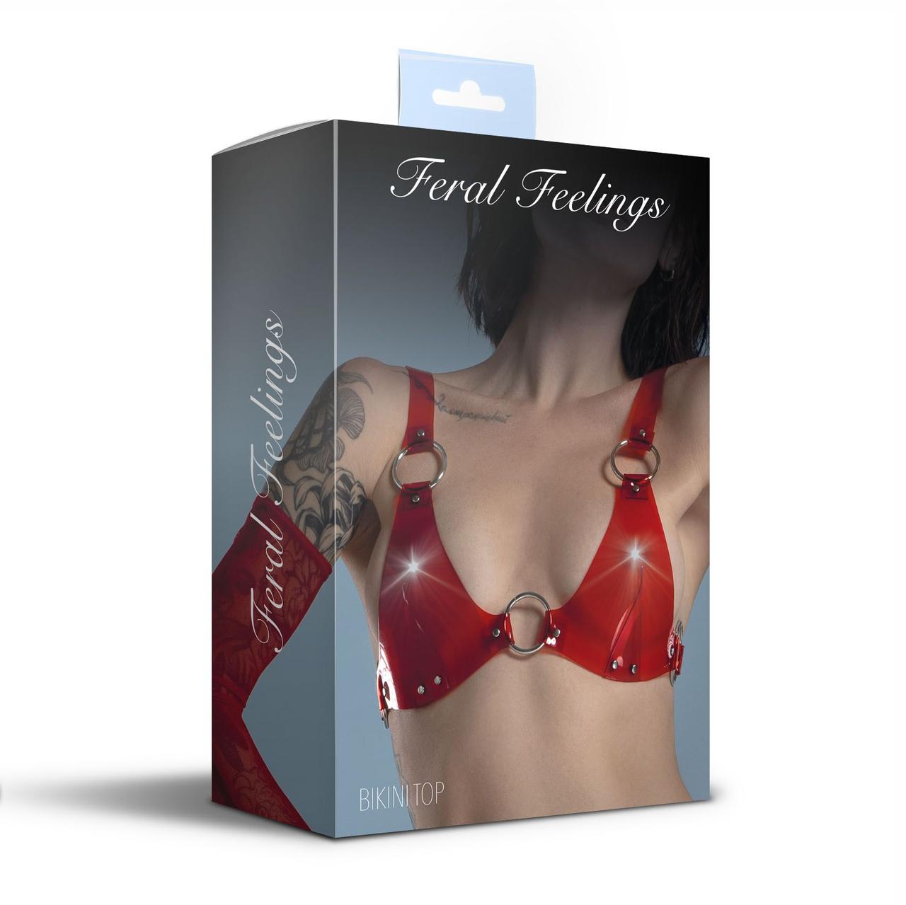 Лиф классический Feral Feelings - Bikini Top Red Trasparent в DIDO